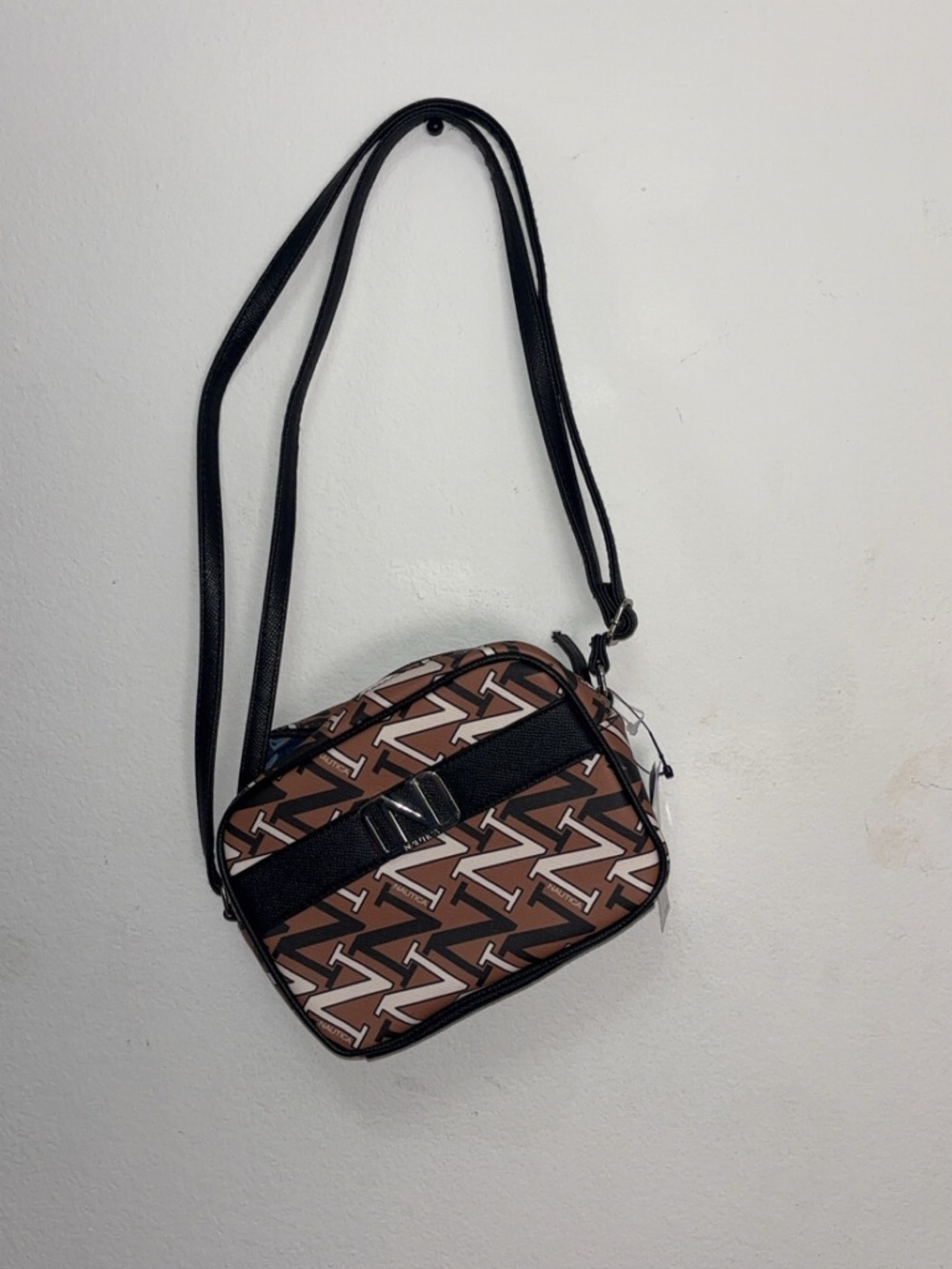 Nautica Multi-Color Logo Crossbody Bag - Brown, Black, Cream